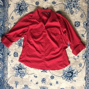 💎Zac & Rachel Red Button Down Top Size 2X